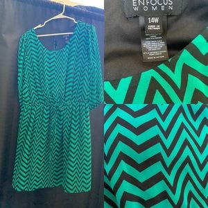 Teal and Navy Dress 14w